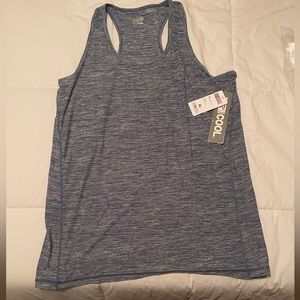 NWT. Womens 32 Degrees Racerback tank top. Blue space dye (Heather blue) XL.